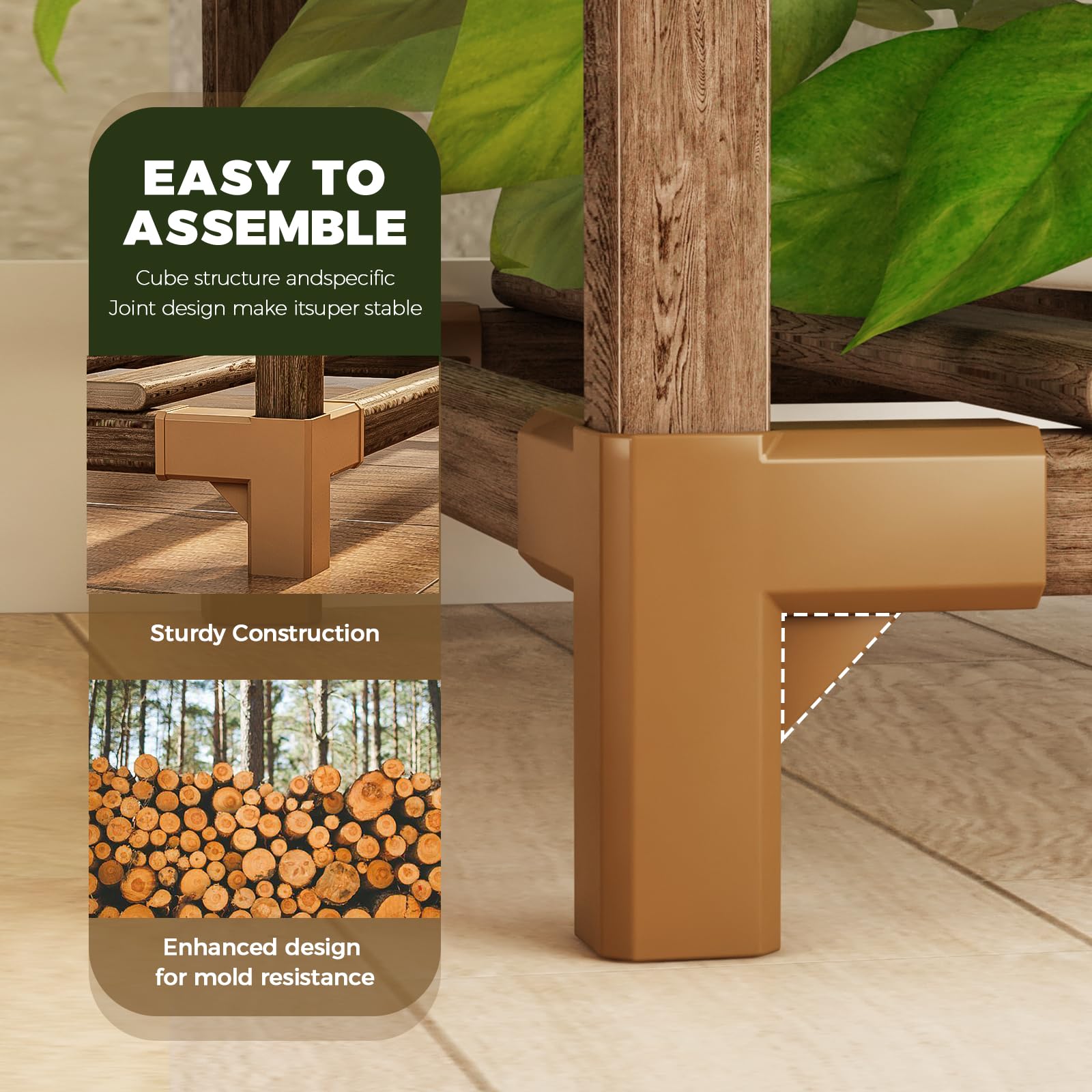 Bamworld rack holds up to 10 plant pots for a lush arrangement.