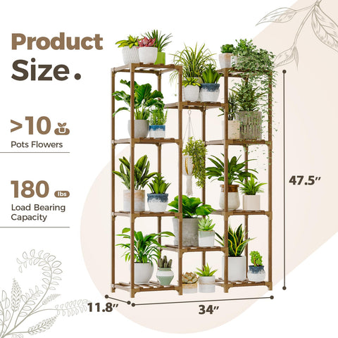 Bamworld large flower holder accommodates multiple pots with stable support