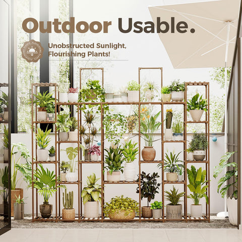 Bamworld large-plant-shelf brings vibrant greenery and an organized display to any space