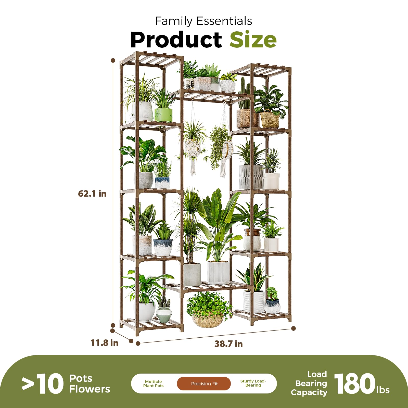 Bamworld large plant stand indoor-outdoor use suitable for living rooms and patios