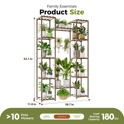 Bamworld large plant stand indoor-outdoor use suitable for living rooms and patios