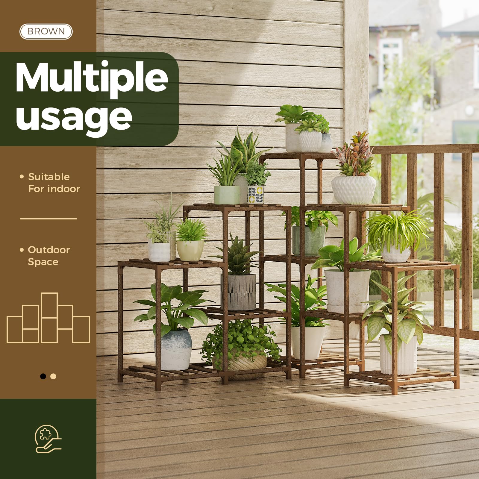Bamworld large potted plant holder tall stand highlights vertical display