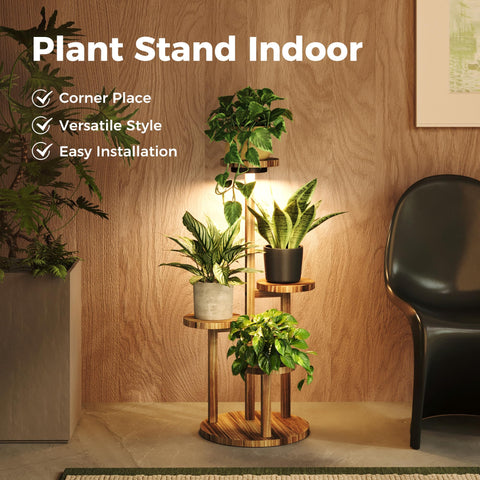 Bamworld LED light strip on each shelf supports plant growth and focus.