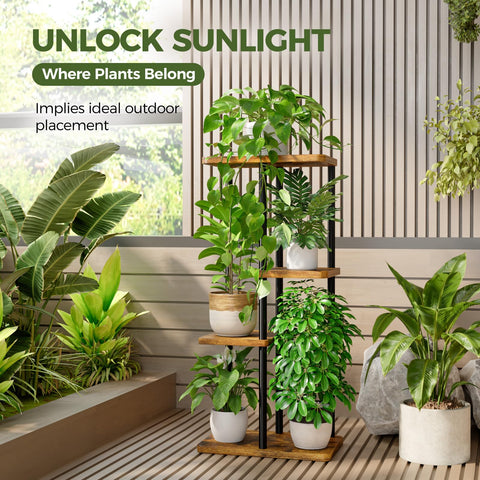 Bamworld living room plant shelf fits small apartments with simple assembly