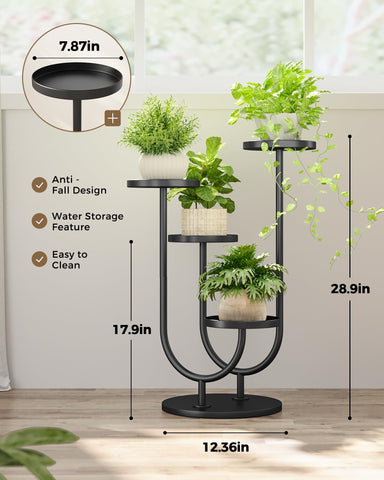 Bamworld metal plant shelf for indoor corner with space-saving vertical display