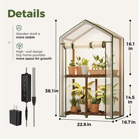 Bamworld Mini Greenhouse two-tier stand showcasing organized pots