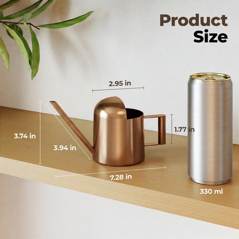 Bamworld mini metal watering can on desk for functional plant decor