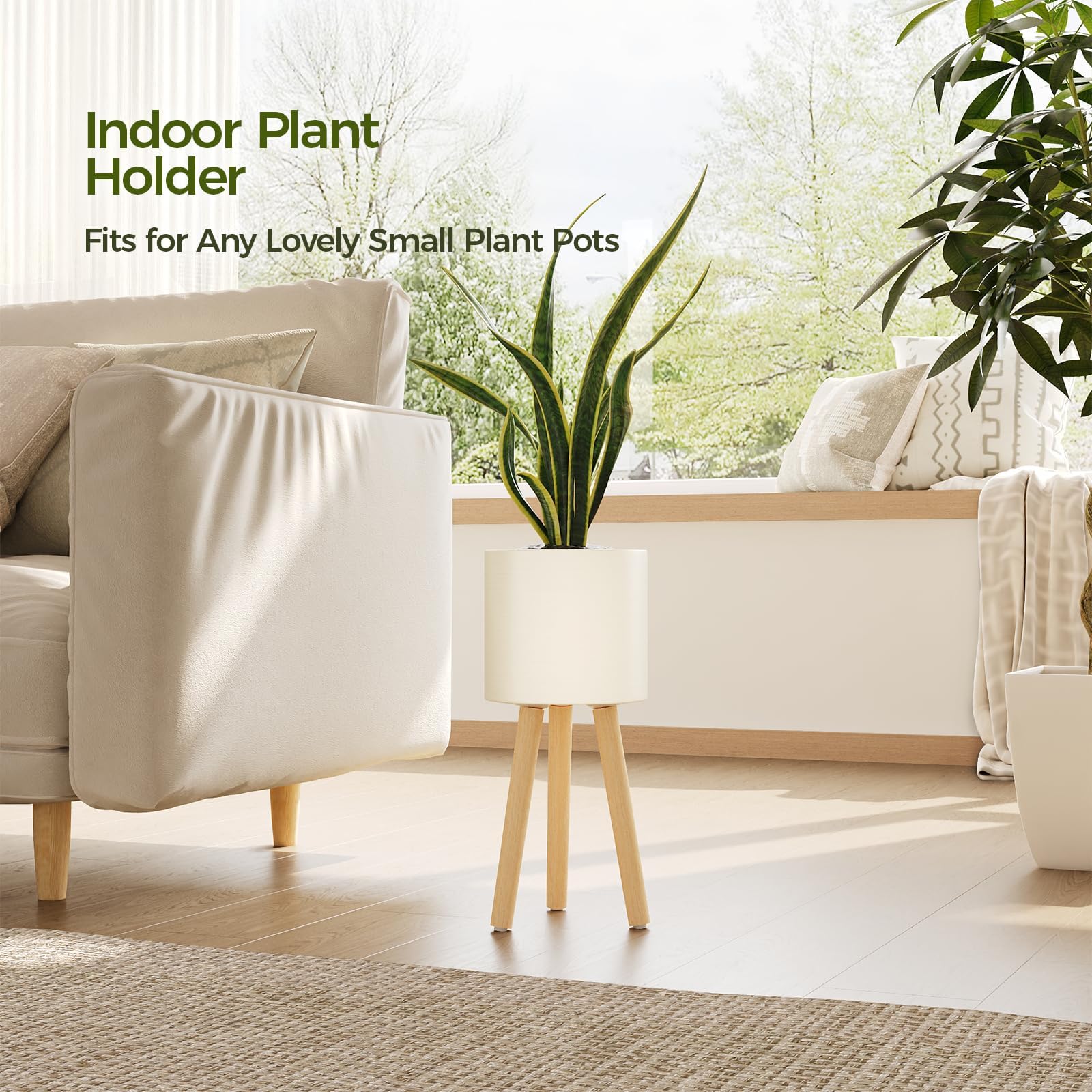 Bamworld modern white decor stand complements living rooms and offices.