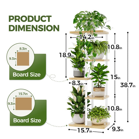 Bamworld multi-purpose plant stand demonstrates display for flowers or decor items.