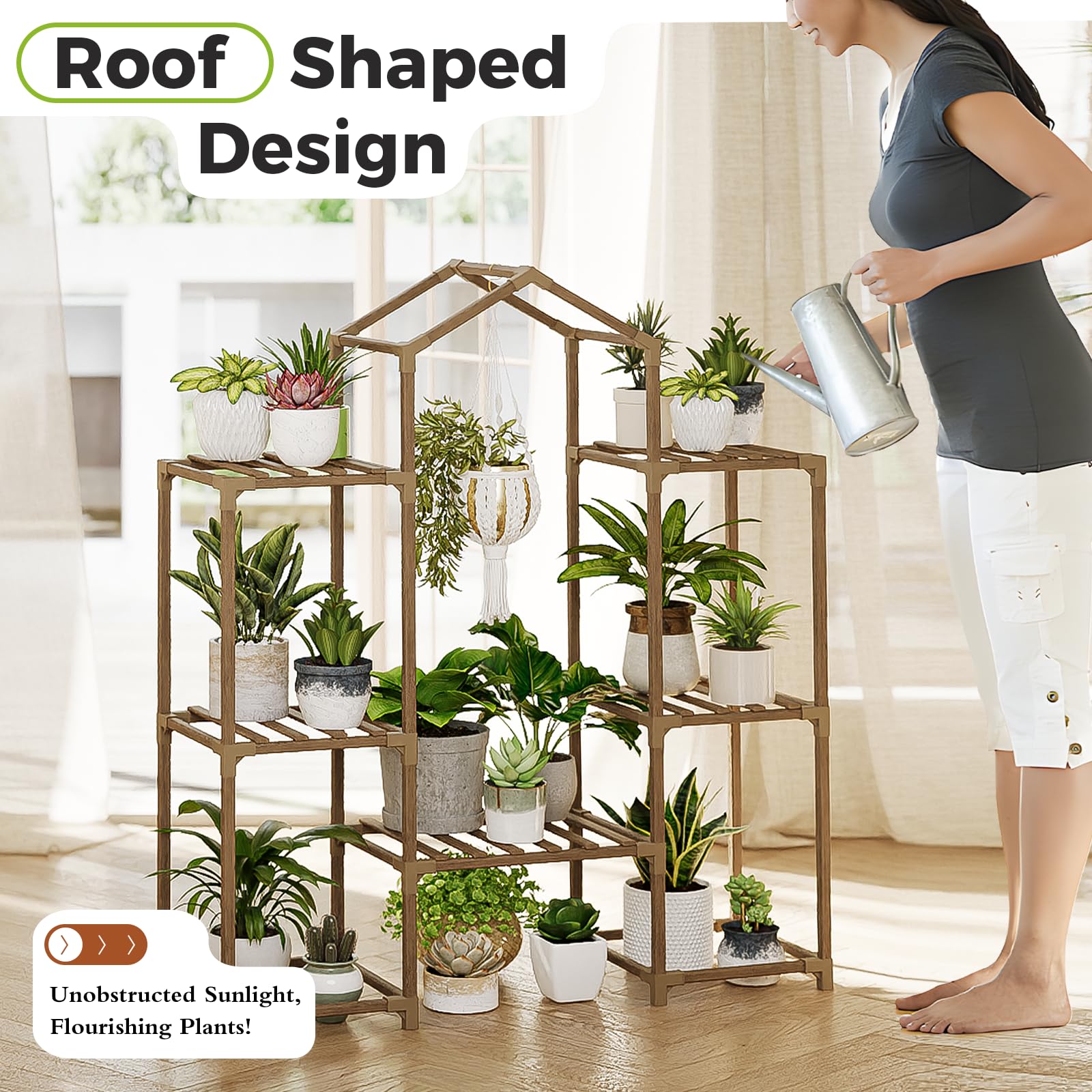 Bamworld natural wood plant stand blends timeless aesthetics with practical function.
