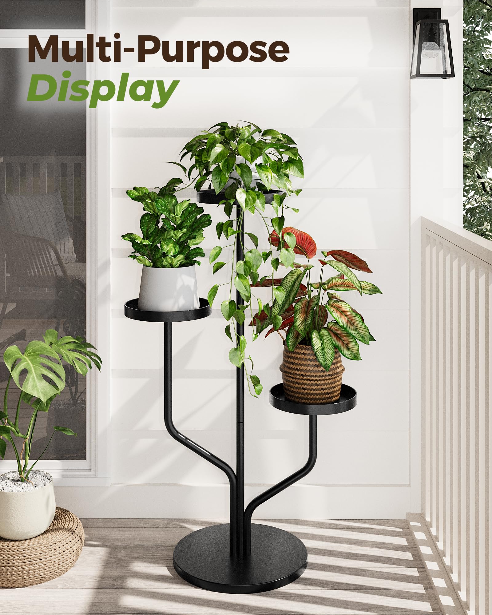 Bamworld outdoor patio garden stand complements balcony spaces with durable finish.