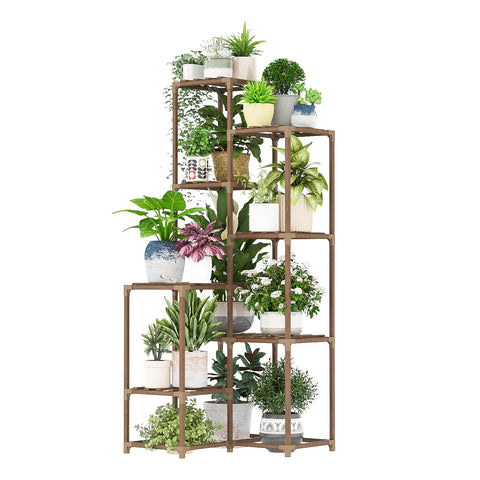 Bamworld patio balcony plant stand elevates small outdoor gardens