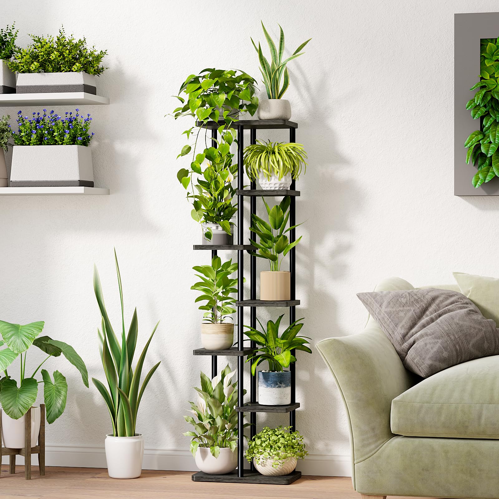 Bamworld plant display ideal for flowers and succulents on multiple levels.