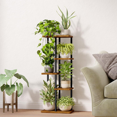 Bamworld 5-tier rack supports flowers and succulents with stable, durable design.