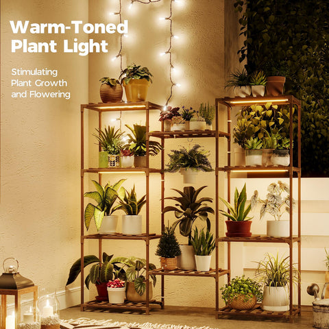 Bamworld plant stand with 10 shelves supports 11–25 pots.