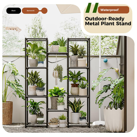 Bamworld 10 tier plant stand for spacious indoor plant arrangement.
