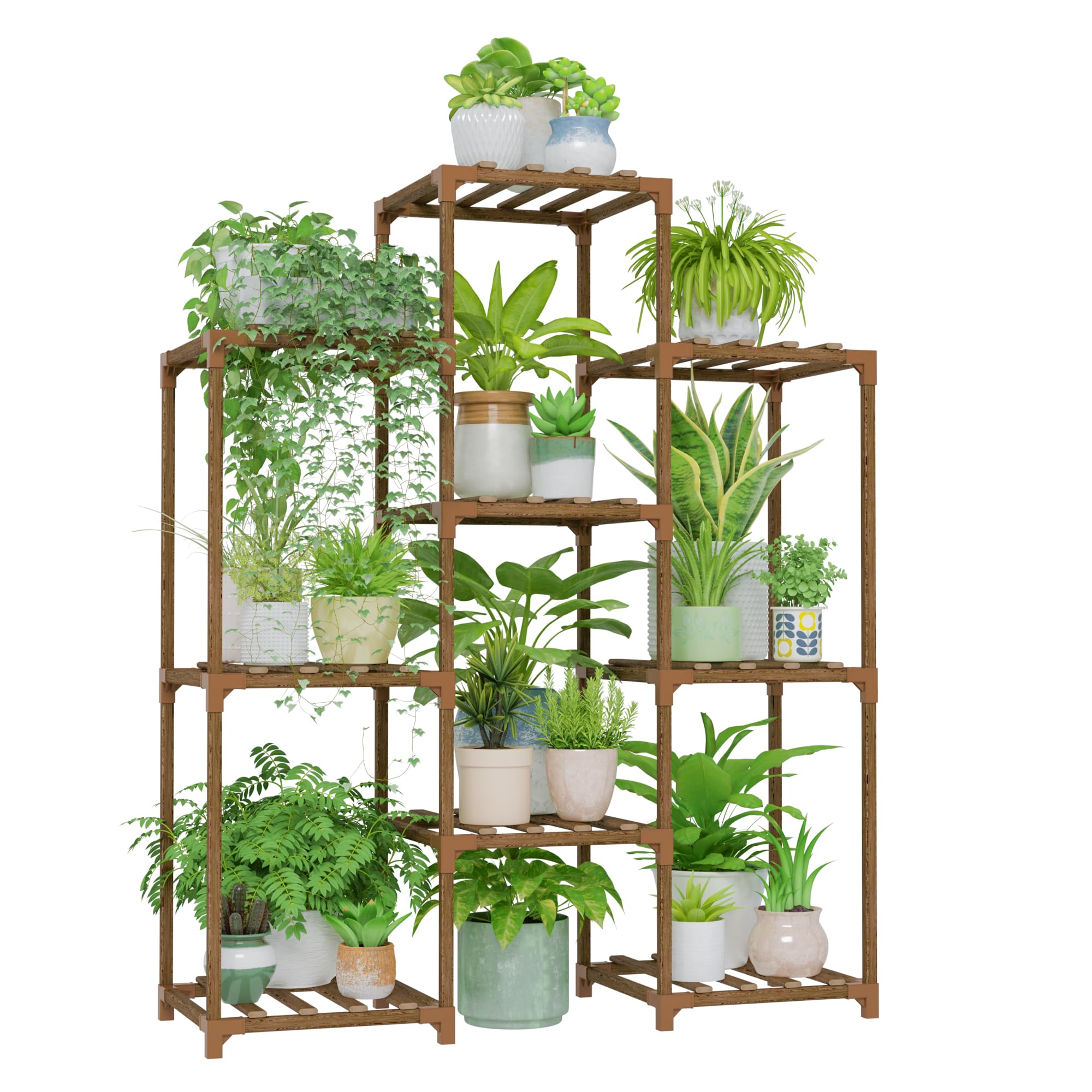 Bamworld plant stand 4 tier displays multiple pots for organized greenery