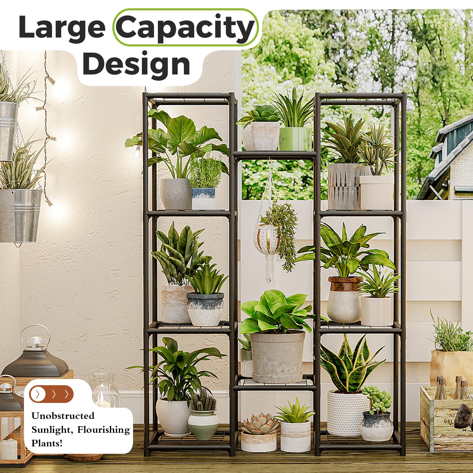 Bamworld sturdy lower shelf supports heavy pots for stability.