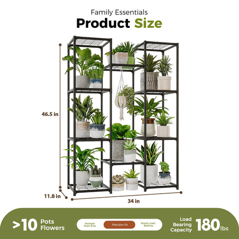 Bamworld plant stand enhances living room decor with greenery.