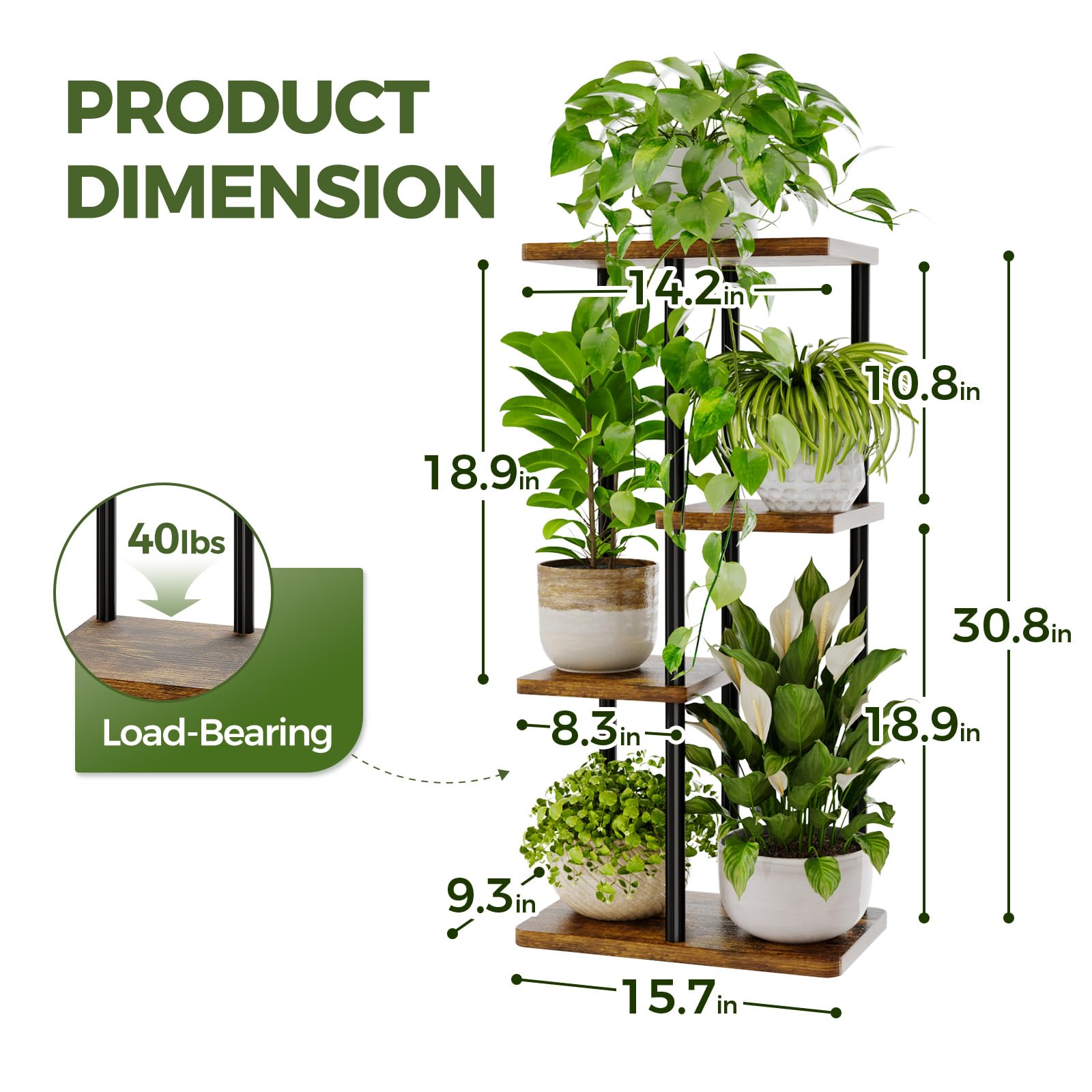 Bamworld patio corner design plant rack saves space while brightening the balcony