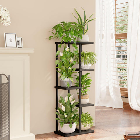 Bamworld plant stand sturdy metal frame supports pots with stability.