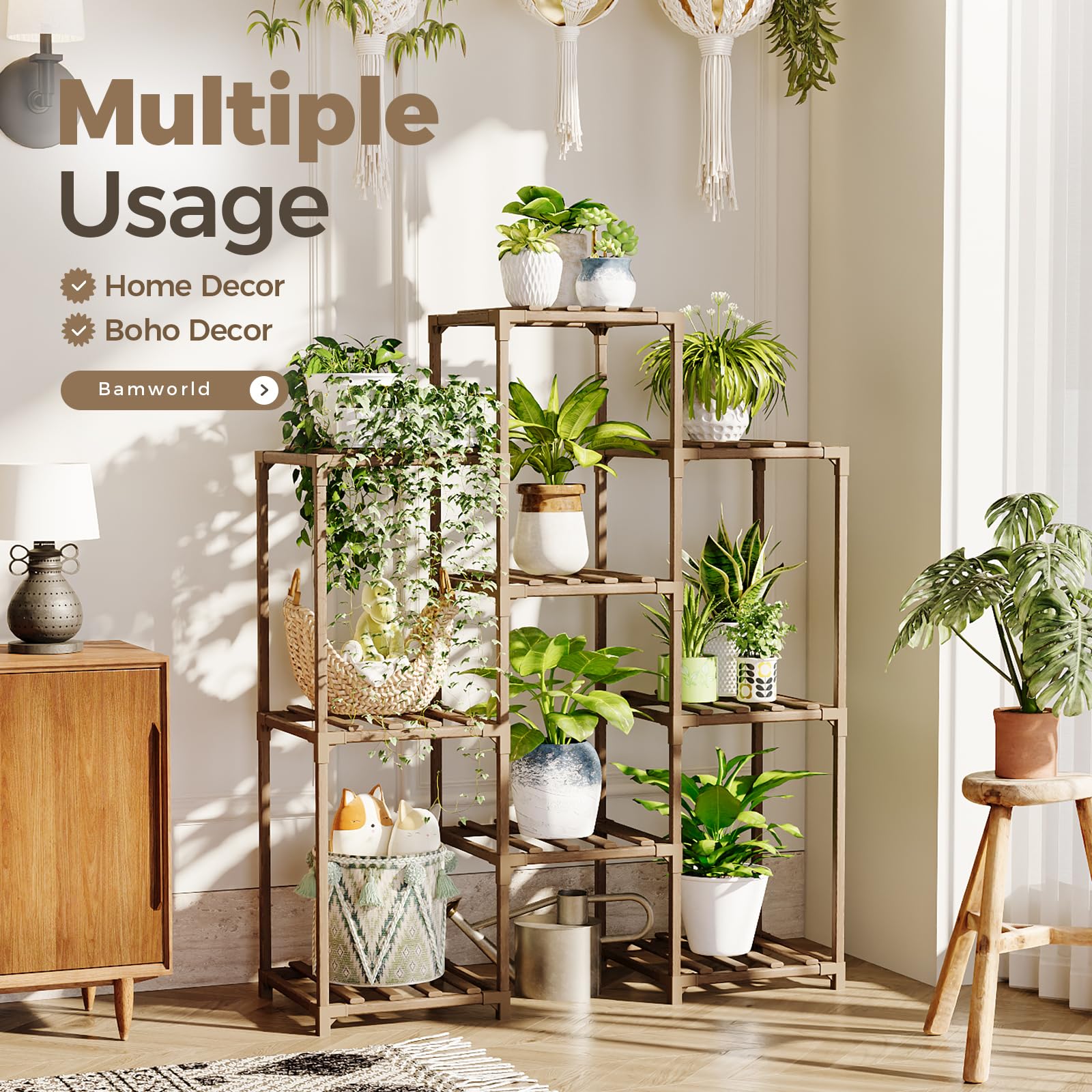 Bamworld plant stand tall plants accommodation for taller greenery