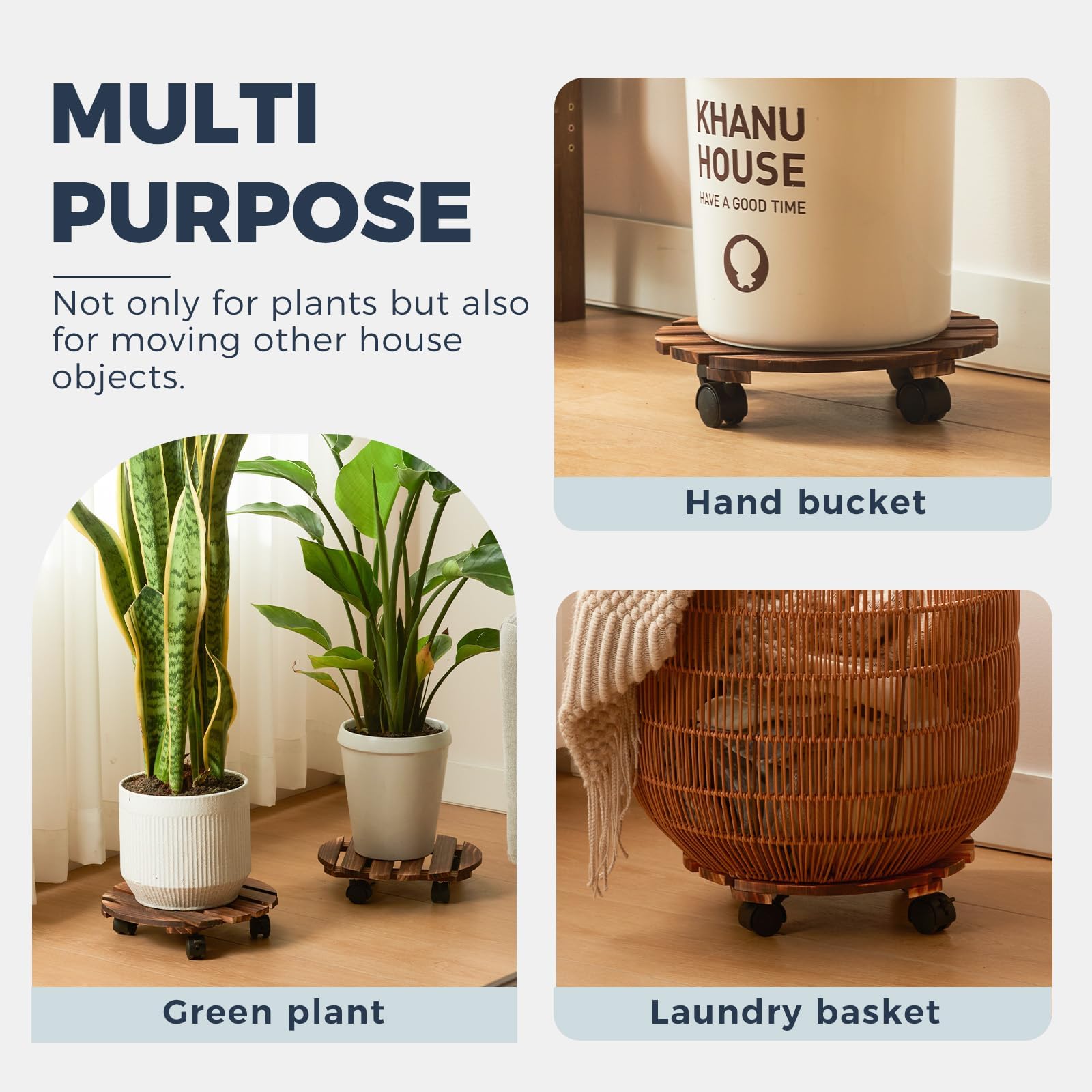 Bamworld plant stand with wheels demonstrates easy mobility for planters