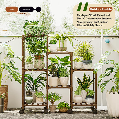 Bamworld carbonized eucalyptus wood stand emphasizing durability and water resistance