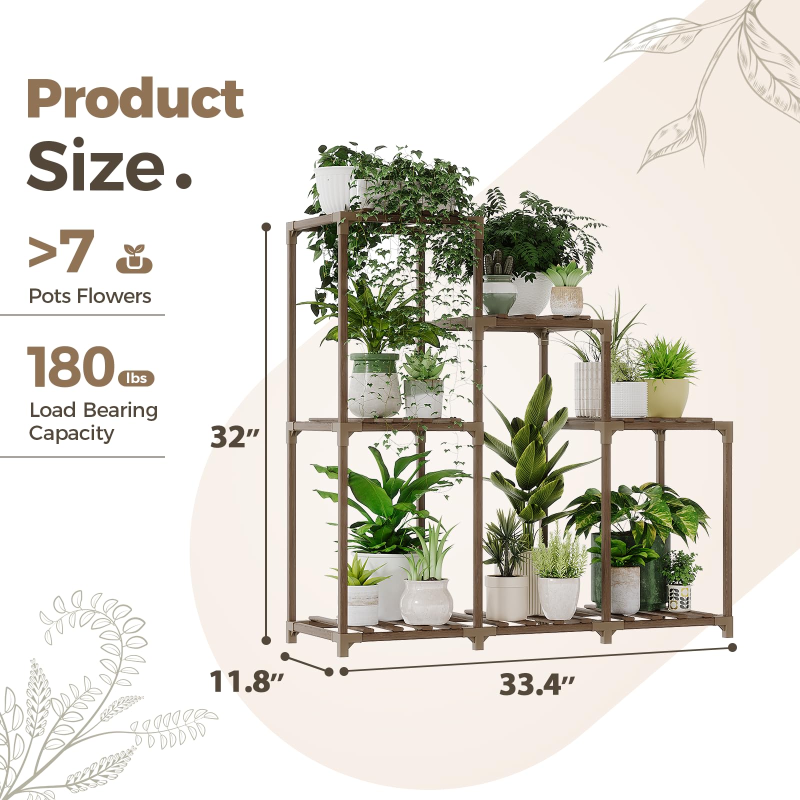 Bamworld plant stand supports versatile arrangement for living rooms and balconies.