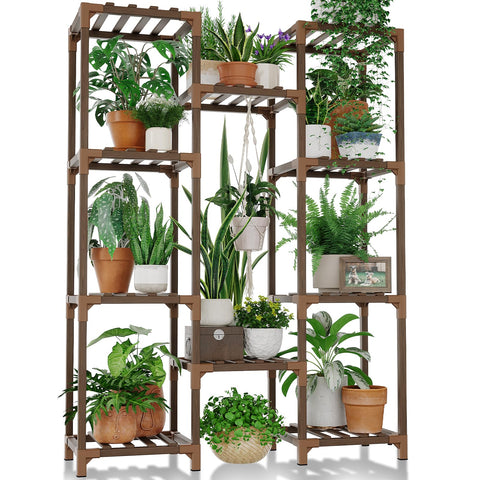 Bamworld Plant Table with ten shelves for versatile indoor display