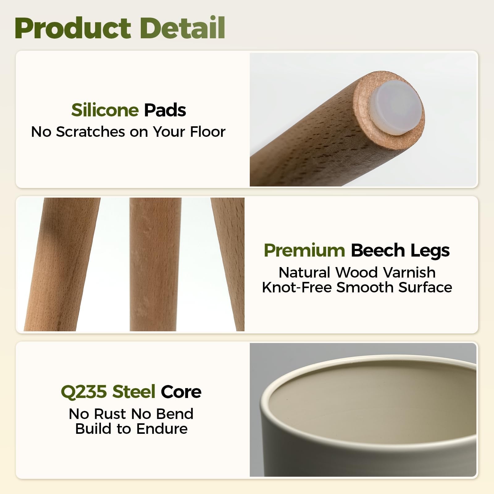 Bamworld rust-resistant coating protects the planter for long-term indoor use.