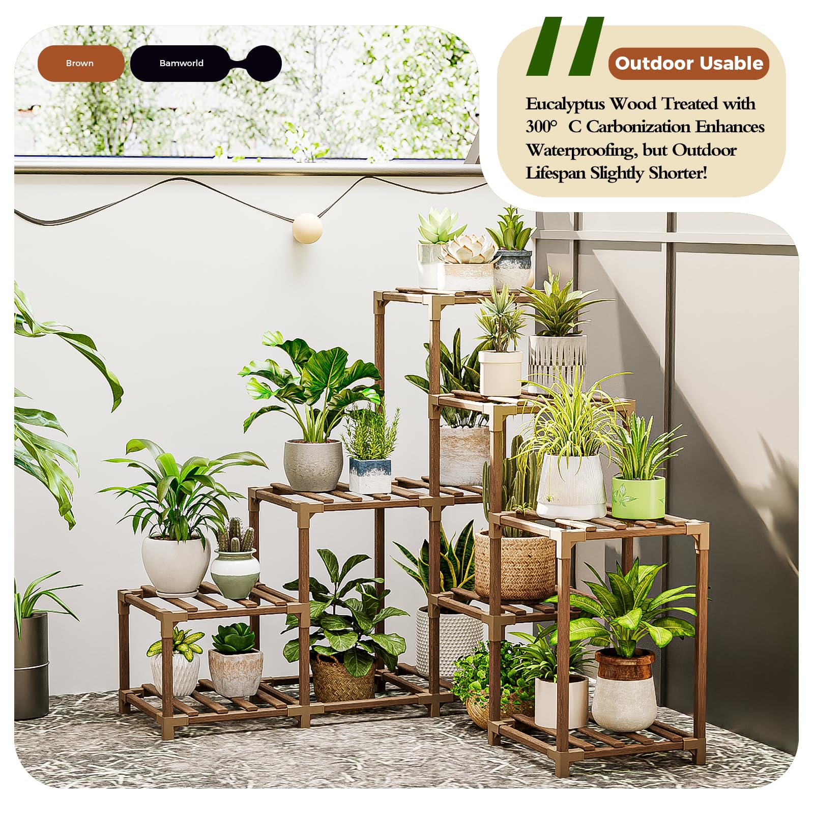Bamworld carbonized eucalyptus wood is water-resistant for durable, long-lasting décor.