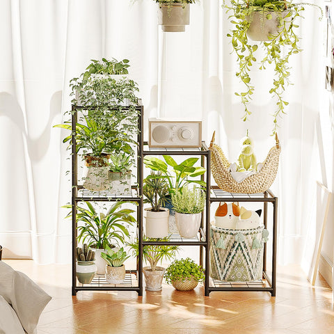 Bamworld spacious 3-tier design accommodates seven or more pots for plant lovers