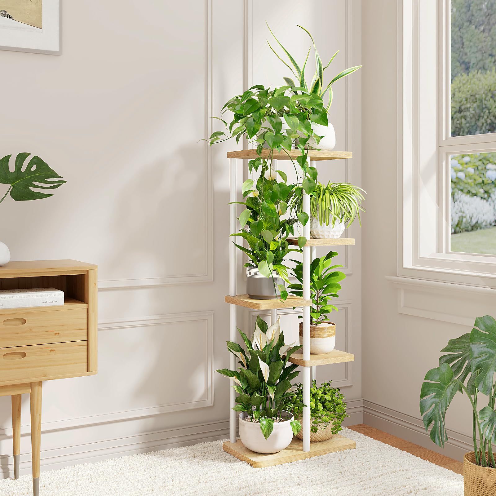 Bamworld small-space plant rack fits apartments and patios with style.