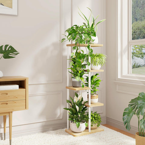 Bamworld small-space plant rack fits apartments and patios with style.