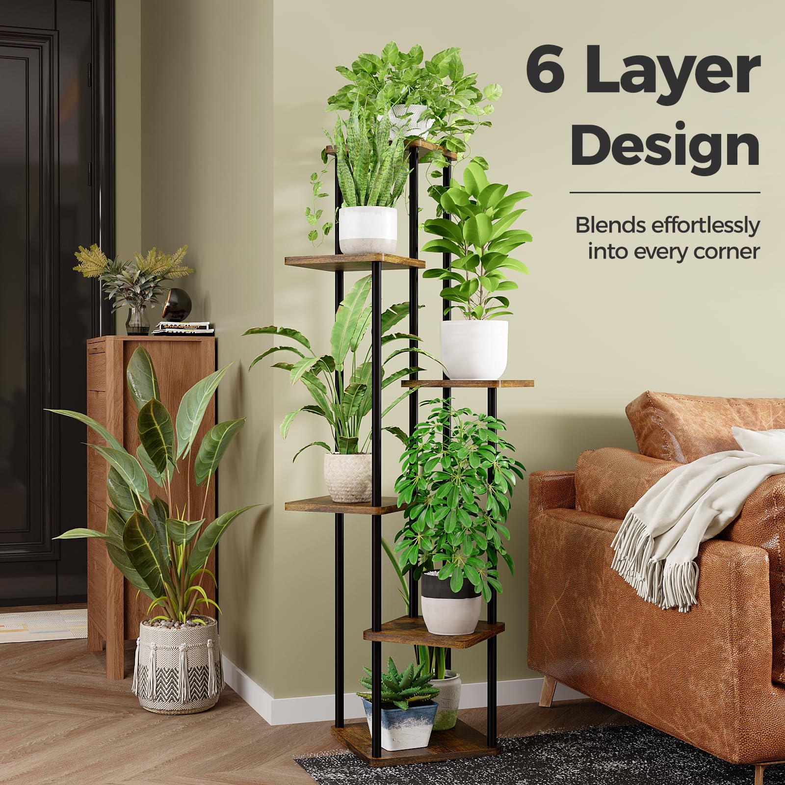 Bamworld space-saving plant display maximizing corner area