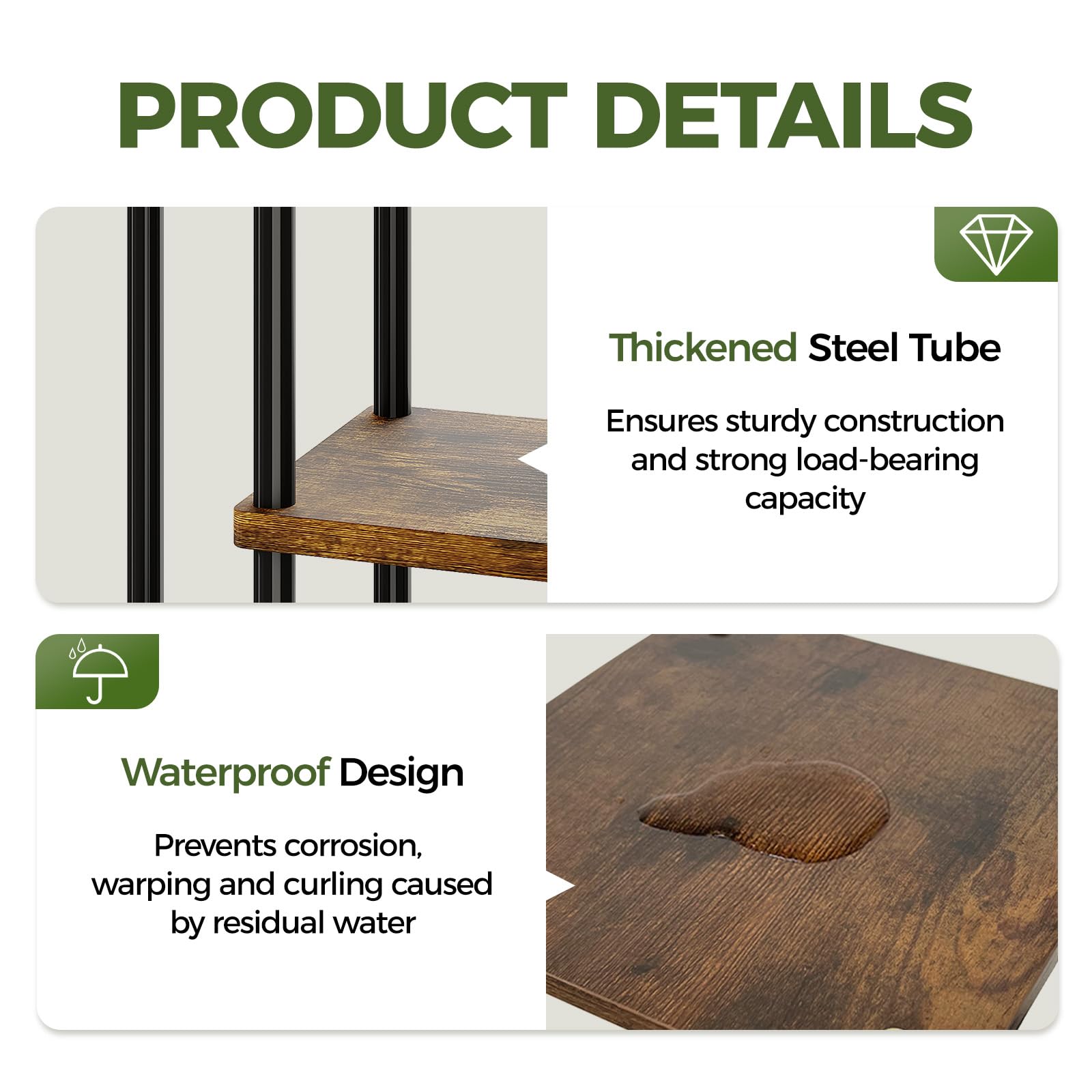 Bamworld space-saving rack fits apartments, offering accessible plant display.