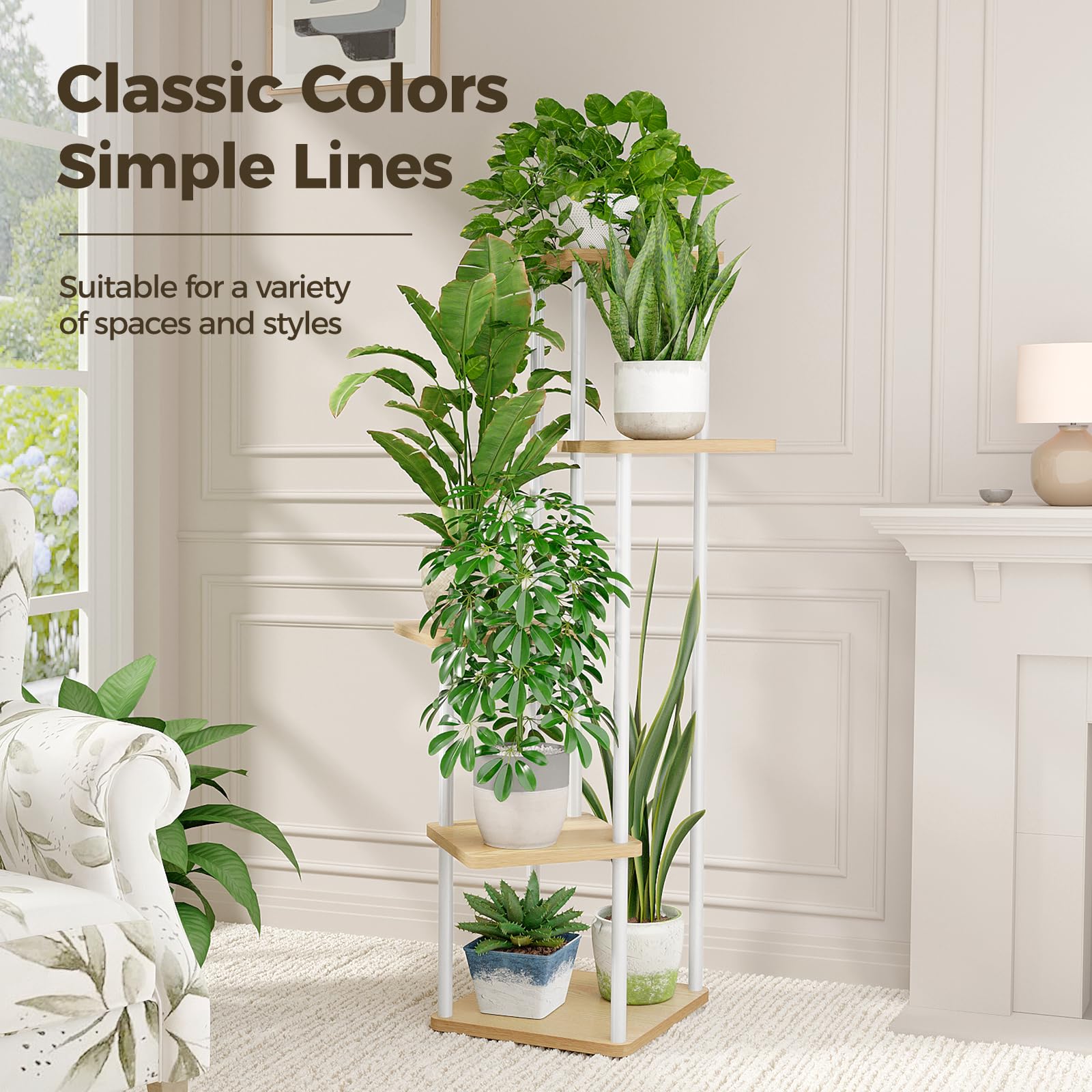 Bamworld Space-saving Plant Stand multi-level fits small rooms.
