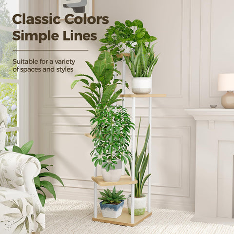 Bamworld Space-saving Plant Stand multi-level fits small rooms.