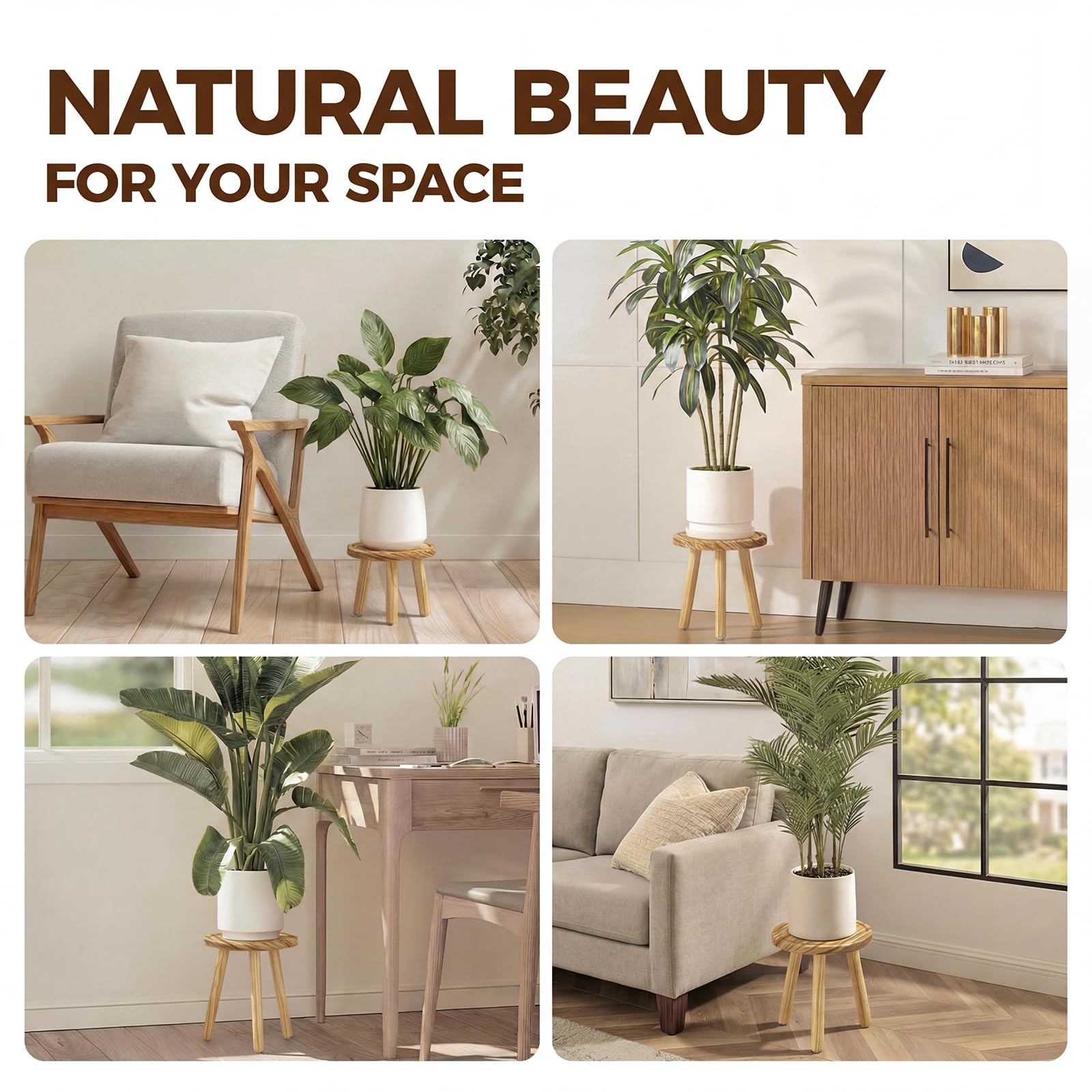 Bamworld space-saving stands fitting tight corners and shelves