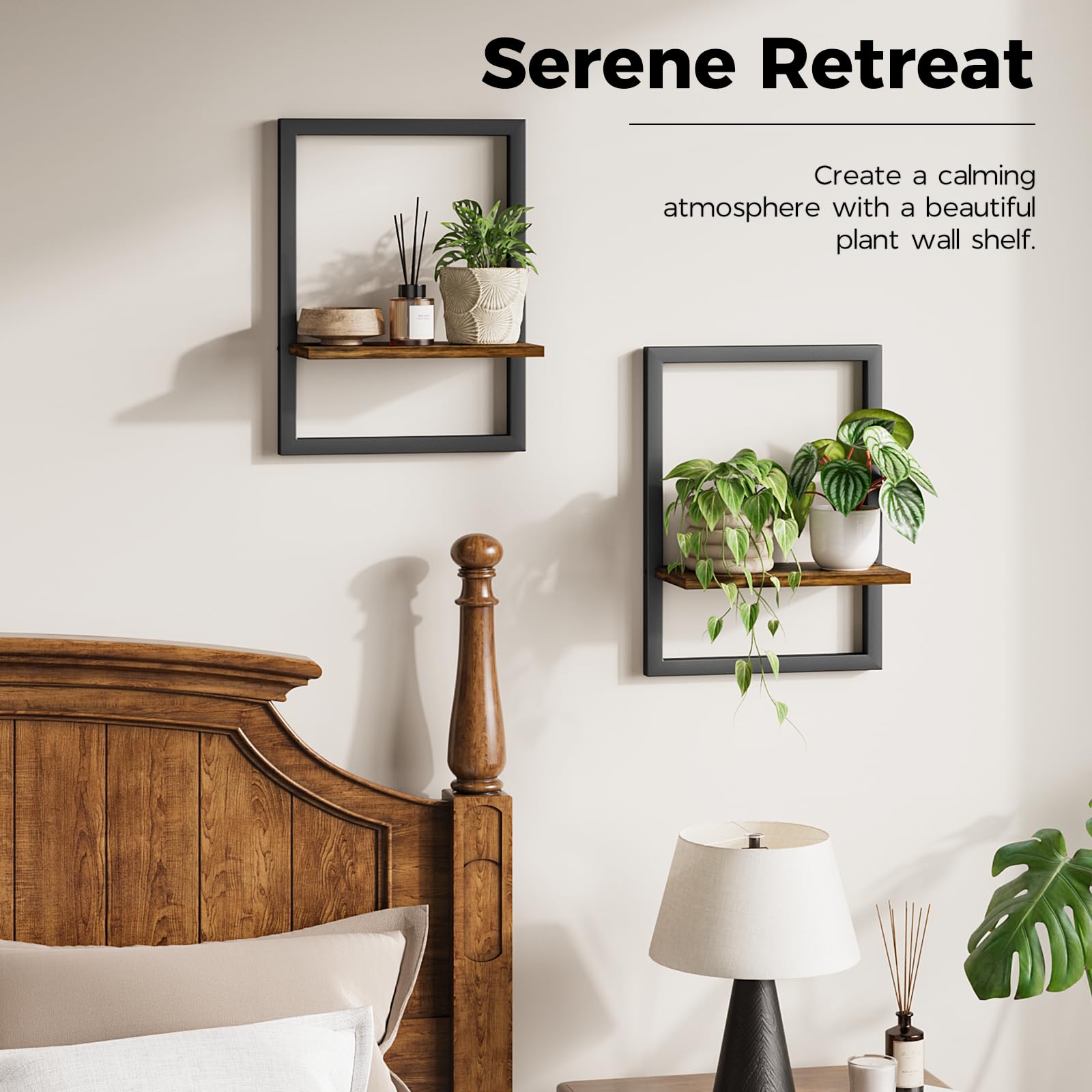 Bamworld stylish wall planter in black frame with rustic board for versatile styling