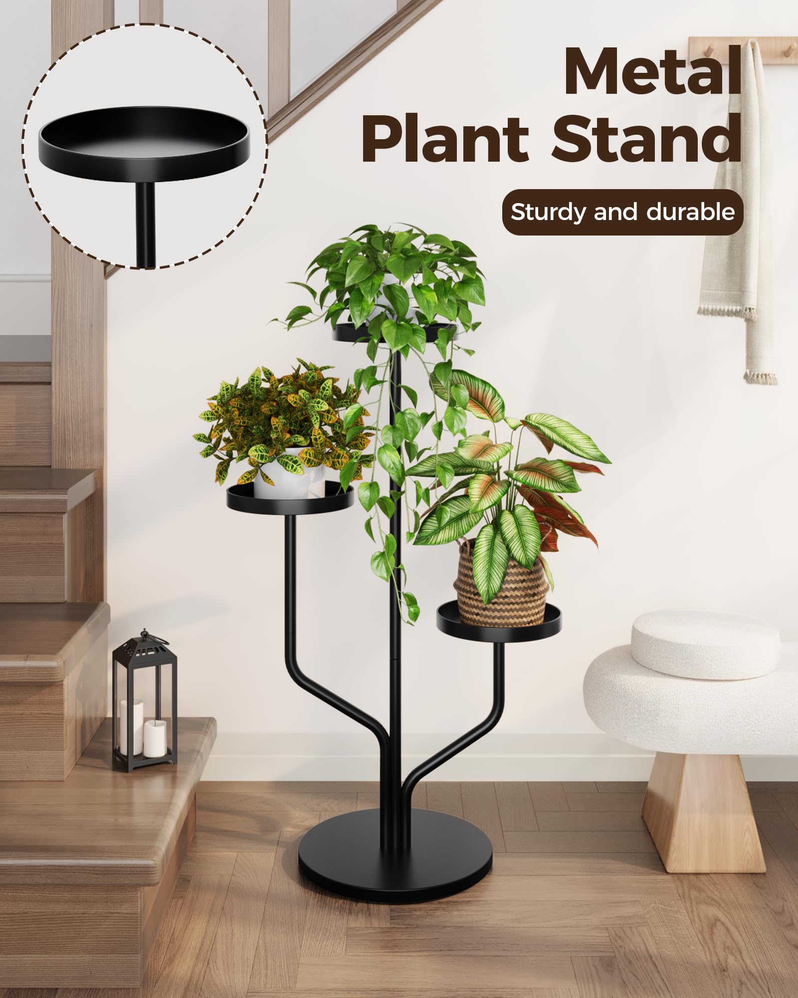 Bamworld tall flower holder helps create a layered green focal point.