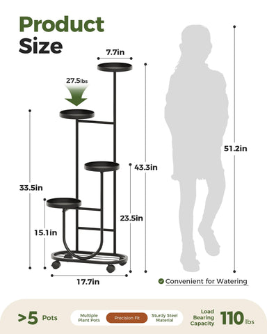 Bamworld tall plant stand all-weather design suitable indoors and outdoors