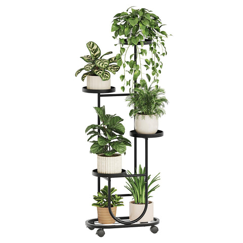Bamworld tall plant stand convenient mobility boosts plant display options