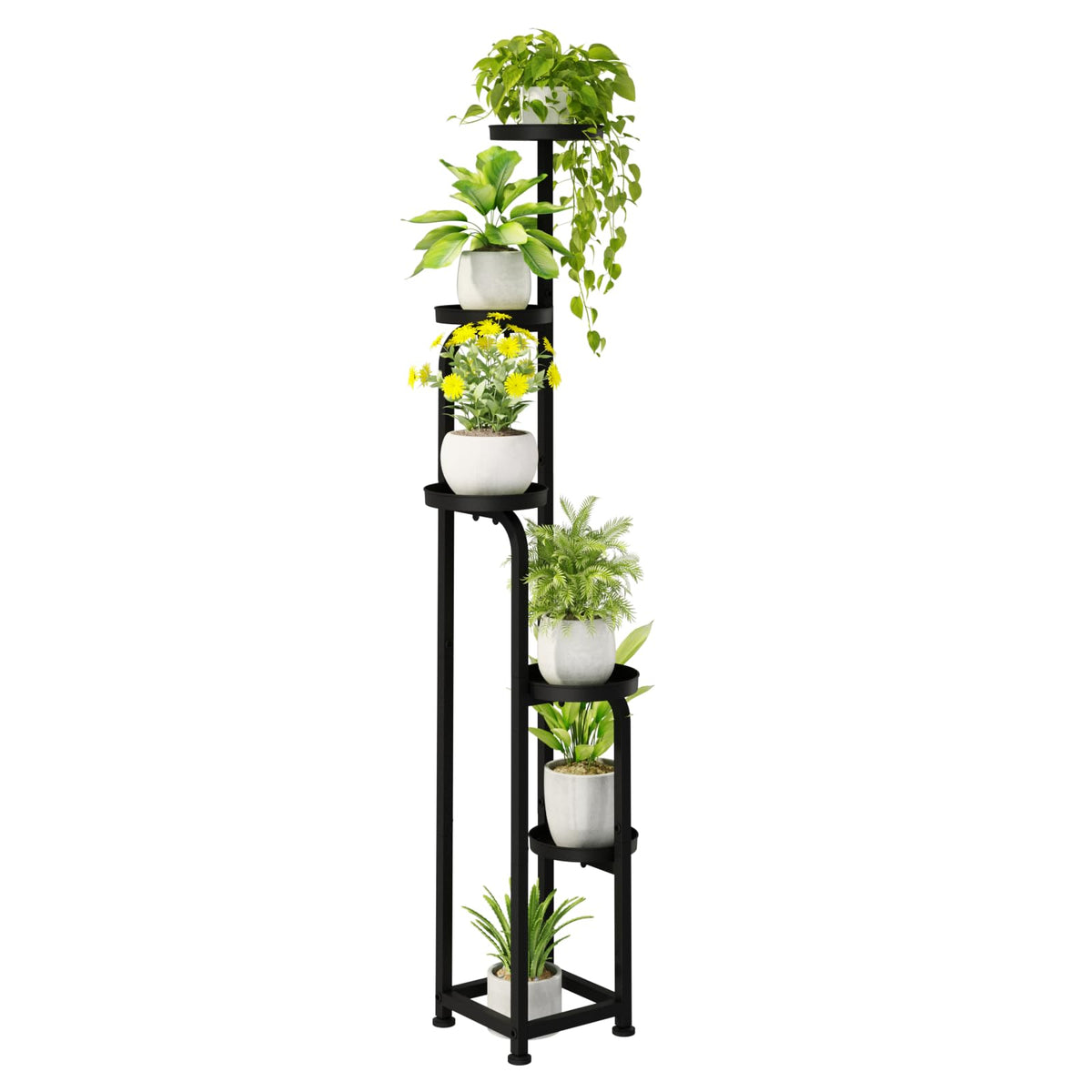 bamworld tall plant stand corner view highlighting slim footprint for tight spaces