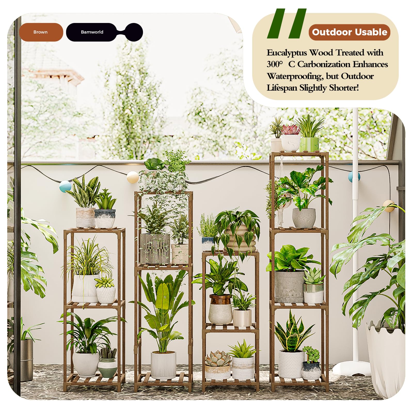 Bamworld tall plant stands living room decor showcases versatile indoor arrangement