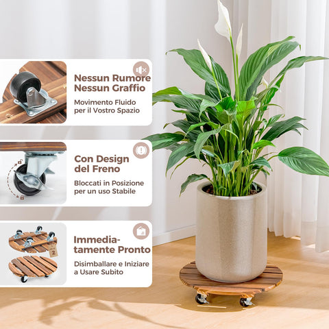 Bamworld two-pack plant caddies assembled on patio for heavy pots.