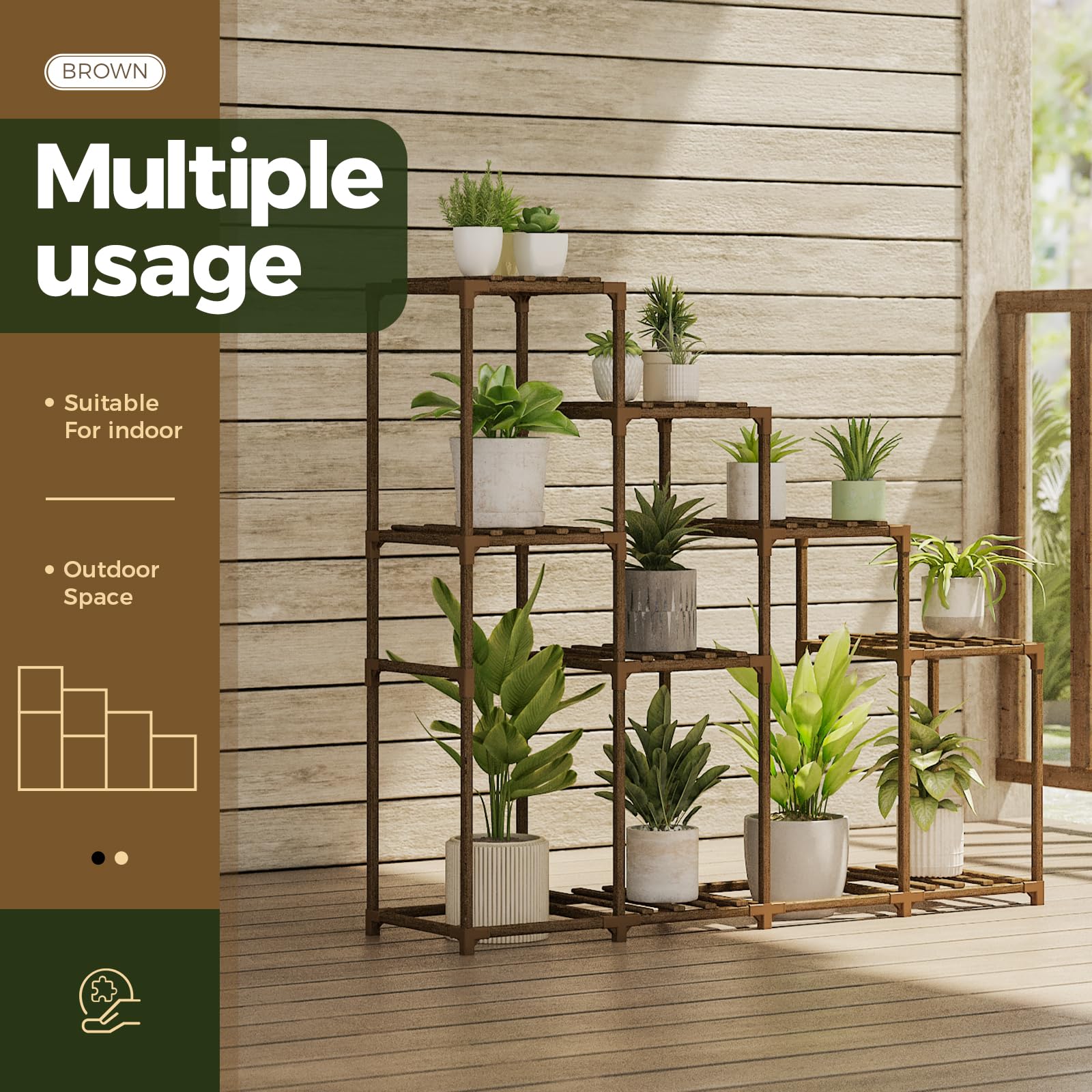 Bamworld tall design at 24.8 inches for taller plants display.