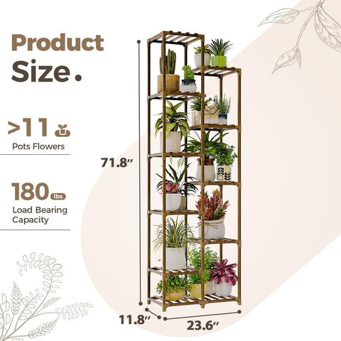 Bamworld vertical garden shelf helps organize plants with decorative impact.