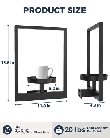 Bamworld wall-mounted plant hanger in black adds a contemporary space-saving touch.